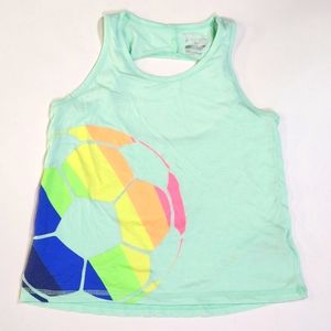 🌈 RAINBOW SOCCER BALL ⚽️ TANK OLD NAVY ACTIVE GO-DRY Size:M/8Regular
